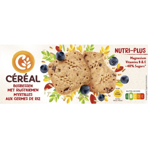 6x Céréal Koekjes Bosbessen Rijstkiemen 140 gr