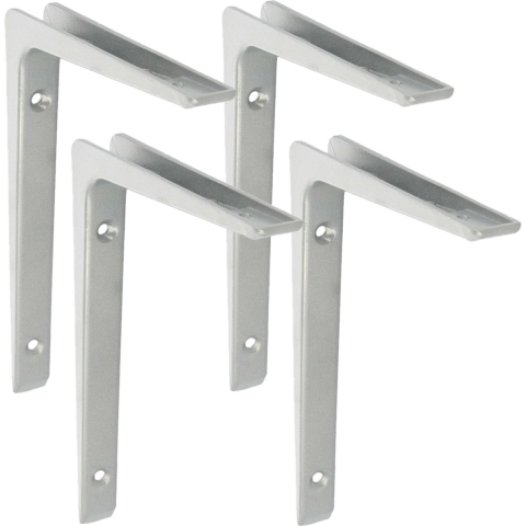 AMIG Plankdrager/planksteun van aluminium - 4x - gelakt zilvergrijs - H150 x B100 mm -