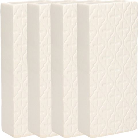 Waterverdamper - 5x - wit - keramiek - 400 ml - radiatorbak luchtbevochtiger - 7,4 x 17,7 cm -