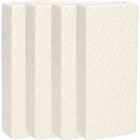 Waterverdamper - 6x - wit - keramiek - 400 ml - radiatorbak luchtbevochtiger - 7,4 x 17,7 cm -