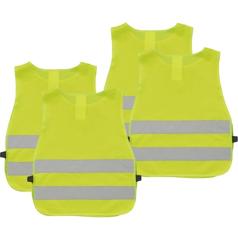 Veiligheidsvesten - 4x - geel - kinderen - Reflecterende veiligheidshesjes One size -