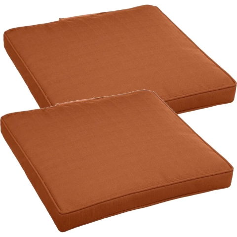 Set van 4x stuks hesperide tuinstoelkussen - terra bruin - uv-bestendig - 40x4 cm -