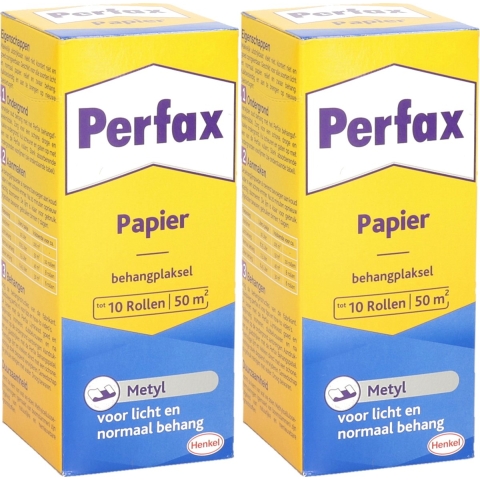 2x pakken Perfax metyl behanglijm/behangplaksel 125 gram -