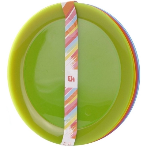 24x Gekleurde borden kunststof 21 cm voor kinderen -