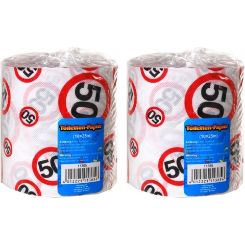 Set van 4x stuks toiletpapier rollen voor een 50 jarige -