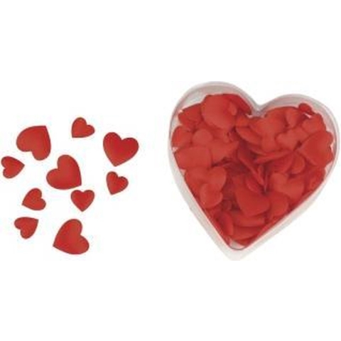 400x stuks luxe satijnen strooihartjes - rood - Valentijnsdag kleine strooi hartjes -