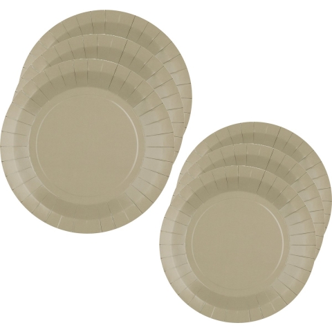 Feest/verjaardag bordjes set - 40x stuks - taupe - 17 cm en 22 cm -
