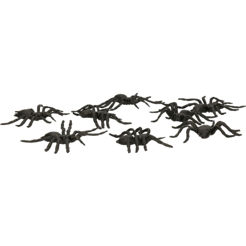 Nep spinnen/spinnetjes 6 cm - zwart - 32x stuks - Horror/griezel thema decoratie beestjes -