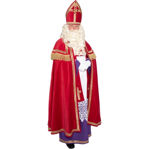 Sinterklaas kostuum - inclusief witte handschoenen kort One size -