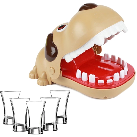 Drank spelletje de Bijtende hond inclusief shotglazen - reactie vermogen spel - drankspel -