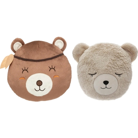 Dieren sierkussens - set 2x - kinderkamer - beren - 30 cm - polyester -