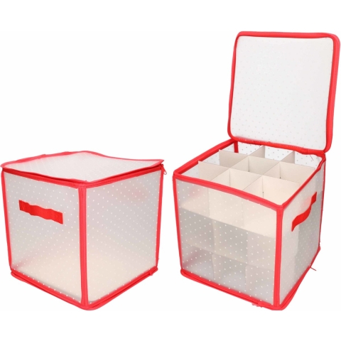 2x stuks kerstballen opruimen/opbergen opbergboxen 31 x 31 x 31 cm -