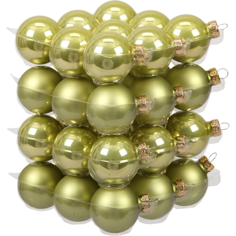 72x stuks glazen kerstballen salie groen (oasis) 4 cm mat/glans -