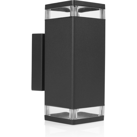 Enzo Wandlamp | Zwart | Vierkant | 2 x GU10 IP44 | Smartwares OOL-50019 - A5019010