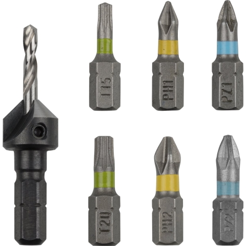 Wolfcraft Flipbit toebehorenset | Houtbouw | 7-delig | 1 set - 3085000