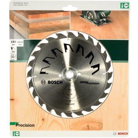 Bosch Accessories Precision 2609256866 Hardmetaal-cirkelzaagblad 190 x 20 mm Aantal tanden: 24 1 stuk(s)