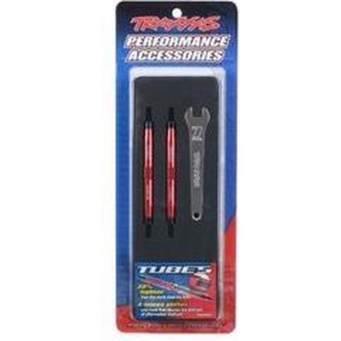 Toe links, Slayer Pro 4X4 (Tubes 7075-T6 aluminum, red) (88mm, fits front or rear) (2)/ rod ends, rear (4)/ rod ends, front (4)/ wrench (1)