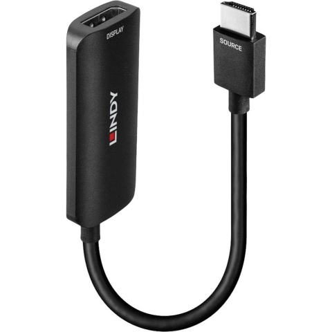 LINDY 38329 HDMI Adapter [1x HDMI - 1x DisplayPort, Micro-USB] Zwart 0.157 m