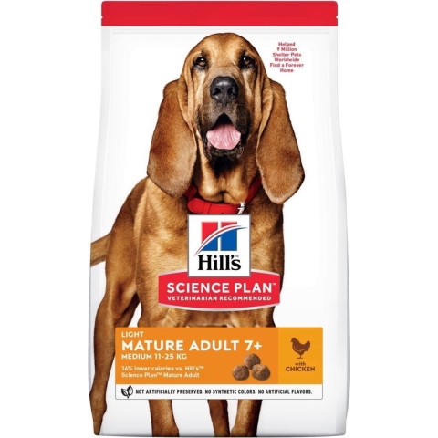 Hill&apos;s Mature Adult 7+ Light Medium met kip hondenvoer 2,5 kg