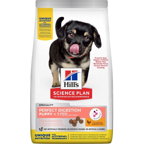 Hill&apos;s Puppy Medium Perfect Digestion met kip en bruine rijst hondenvoer 2,5 kg