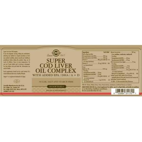 Solgar Super Cod Liver Oil Levertraan Complex Softgels