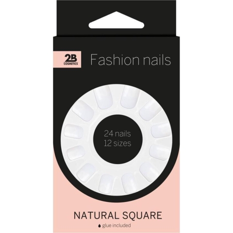 6x 2B Nepnagels Natural Square 24 stuks