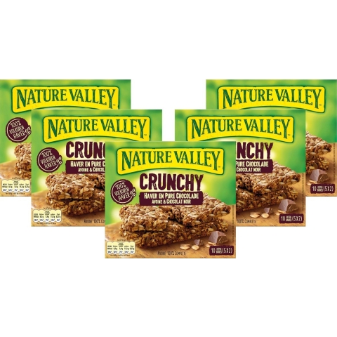 5x Nature Valley Crunchy Haver en Pure Chocolade 5x2 stuks