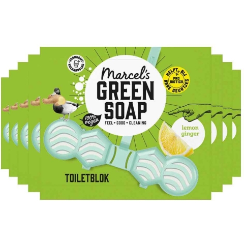 8x Marcel's Green Soap Toiletblok Citroen&Gember