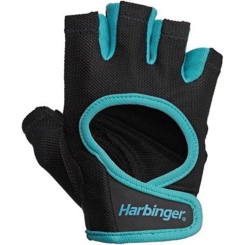 Harbinger Women's Power Stretchback Fitness Handschoenen - Zwart/Blauw - L