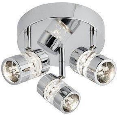Searchlight Bubbles - Opbouwspot 3L - Ø 28 X 15,5 Cm - 3 X 4,5W Dimbare LED Incl. - IP44 - Chroom
