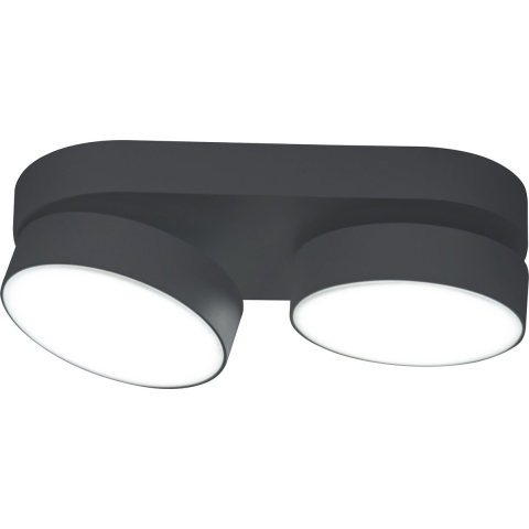 Lutec Stanos - Opbouwspot 2L - Slimme Verlichting - Lutec Connect - 22 X 10 X 5,5 Cm - 13,6W LED Incl. - Dimfunctie Via App - 2700K-6500K - Zwart