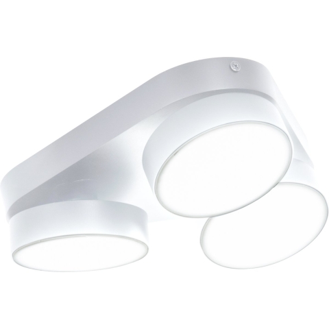 Lutec Stanos - Opbouwspot 3L - Slimme Verlichting - Lutec Connect - 22 X 22 X 5,5 Cm - 20,4W LED Incl. - Dimfunctie Via App - 2700K-6500K - Wit