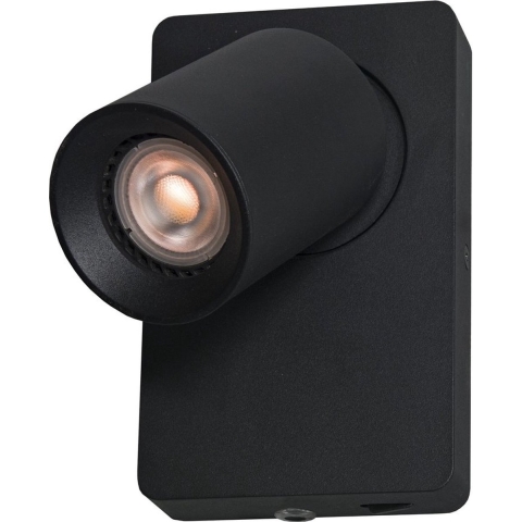 Artdelight Megano - Wandverlichting Met Schakelaar - 10 X 12 X 16 Cm - Zwart