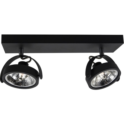 Artdelight Wajer - Opbouwspot 2L - 40 X 12 X 14 Cm - 2 X 3,5W Dimbare LED Incl. - Zwart
