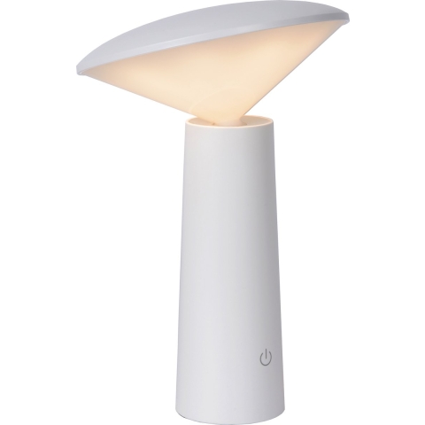 Lucide Jive - Oplaadbare Buiten Tafellamp - Ø 13,9 X 21,3 Cm - 4W Dimbare LED Incl. - IP44 - Wit