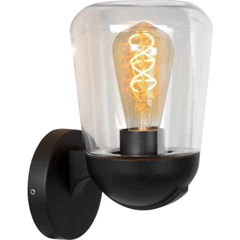 Lucide Tulsa - Buiten Wandverlichting - 15 X 18,5 X 26 Cm - IP44 - Zwart