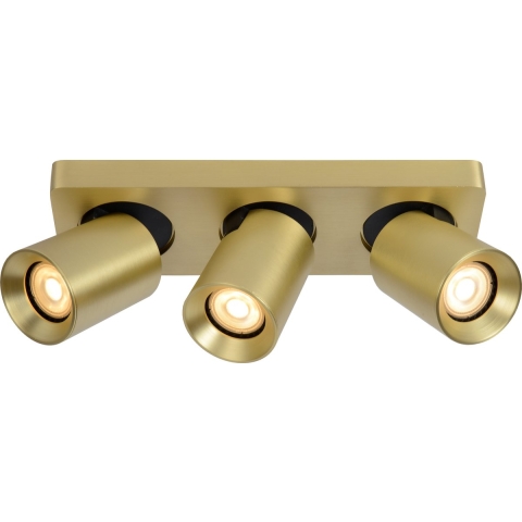 Lucide Nigel - Opbouwspot - 30 X 10 X 11,5 Cm - 3 X 5W Dimbare LED Incl. - Dim To Warm - Goud