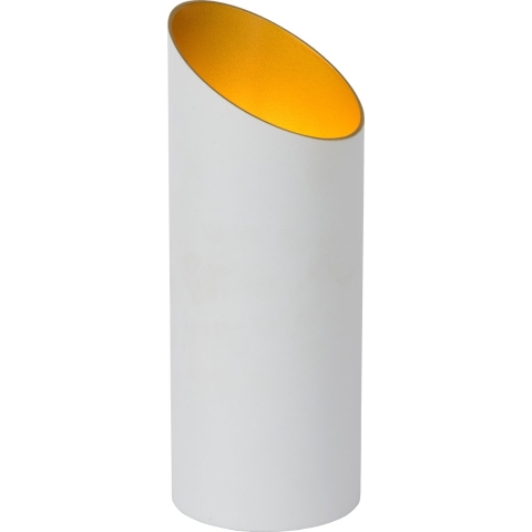 Lucide Quirijn - Tafellamp - Ø 9,6 X 25 Cm - Wit En Messing