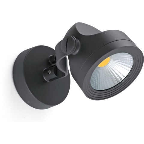 Faro Alfa - Buiten Wandverlichting - Ø 11,1 X 18 X 9,5 Cm - 13W LED Incl. - IP65 - Donkergrijs