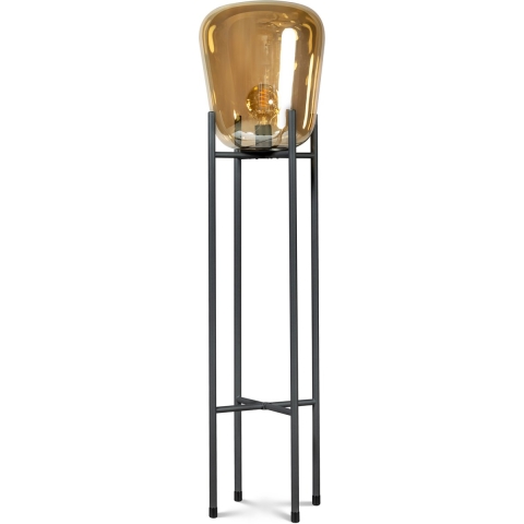 ETH Benn Gold - Vloerlamp - Ø 33 X 12,7 Cm - Zwart En Goud