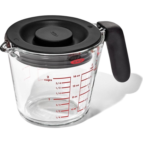 OXO GOOD GRIPS - Maatbekers - Maatbeker 0,5l met deksel glas