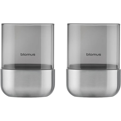 Blomus Calma Waxinelichthouder Set Van 2 Extra Small Roestvrij Staal Matt