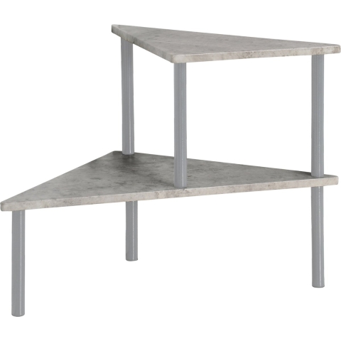 Keuken aanrecht hoek etagiere - 2 niveaus - hout/metaal - rekje/organizer - 53 x 38 x 38 cm - grijs -