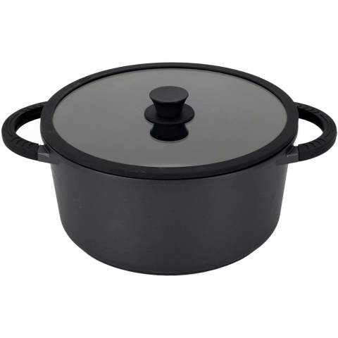 Braadpan/stoofpan - cast aluminium - 9 liter - dia 28 cm - antraciet - stoofpotten/stoofvlees -