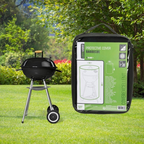 Barbecue afdekhoes - zwart - polyester - 70 x 80 cm - waterdicht - UV-bescherming - BBQ hoes -