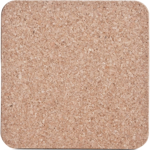 Zeller Kurken pannen onderzetters vierkant - 5x - lichtbruin - 24 x 1 cm - Pannen/schalen -