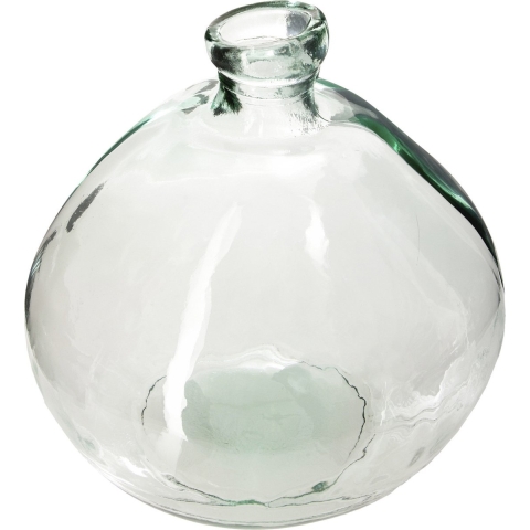 Atmosphera bloemenvaas Organische bol fles vorm - helder transparant - glas - H22 x D21 cm -