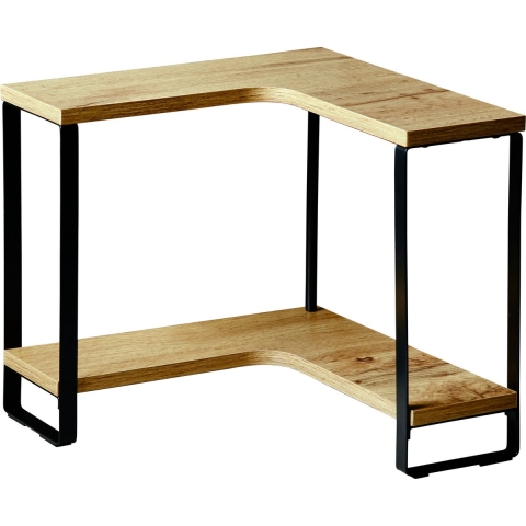 Keuken aanrecht hoek etagiere - 2 niveaus - hout/metaal - opzet rekje/organizer - 30 x 30 x 28 cm -