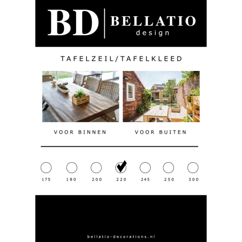 Bellatio Design Tafelkleed - kant patroon - wit - 140 x 220 cm - tafelzeil -