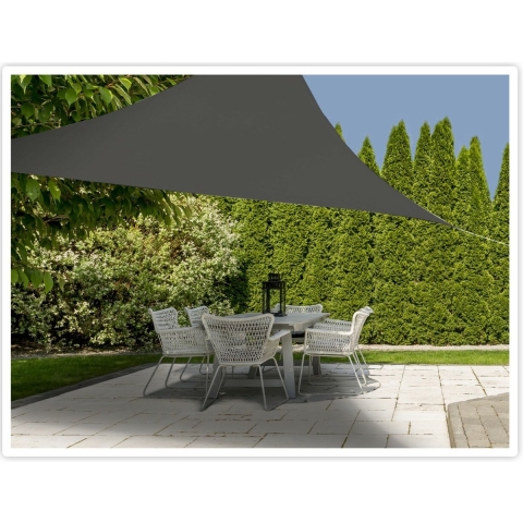 Schaduwdoek - driehoekig - grijs antraciet - 3 x 3 x 3 m -